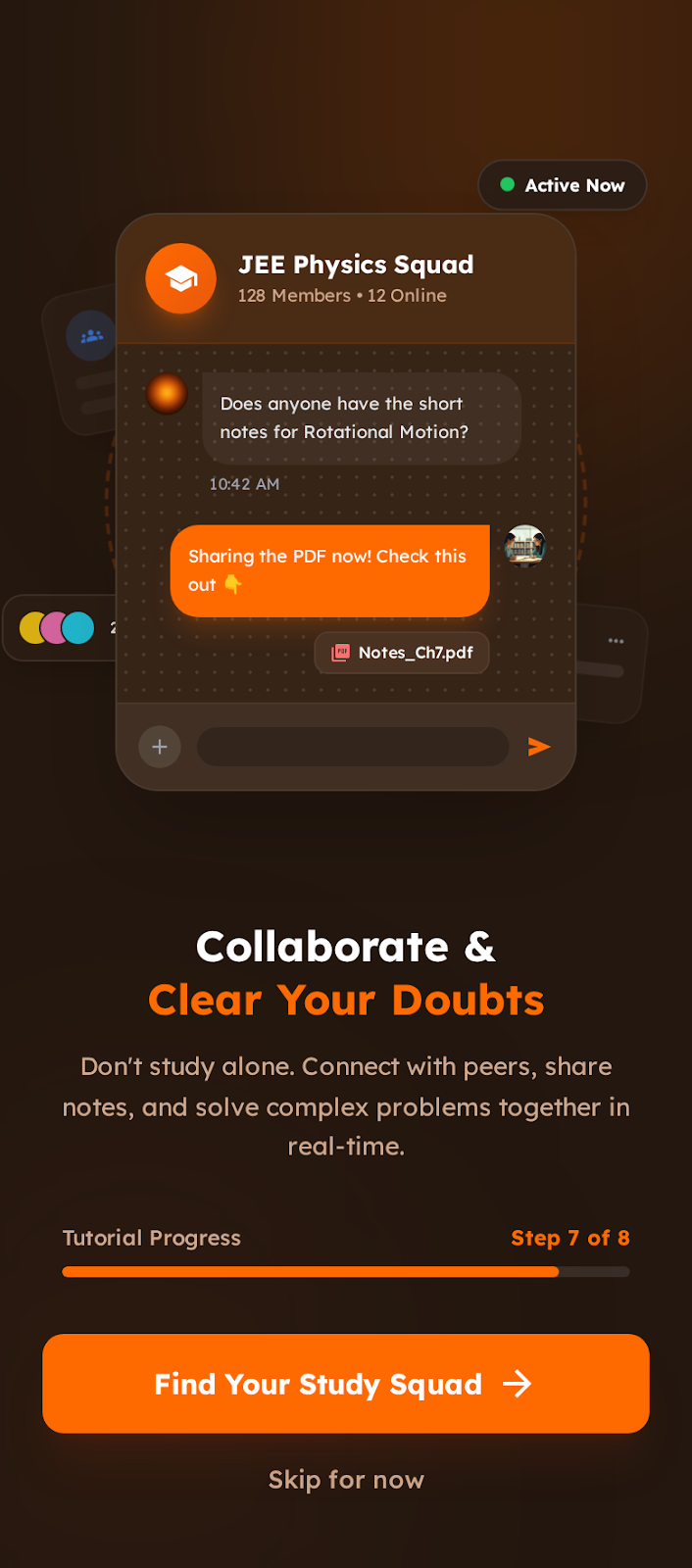 Student home screen mockup